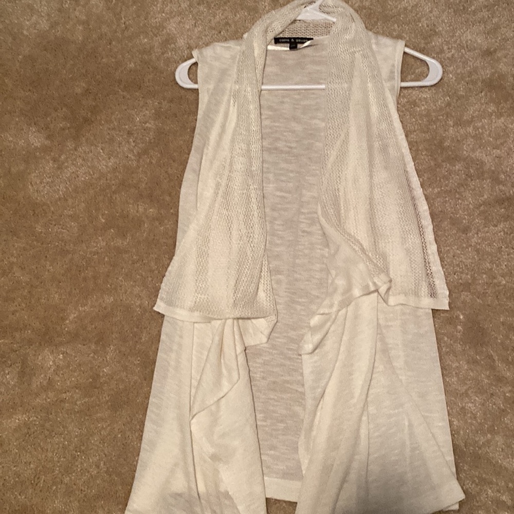 Cable and Gauge knit flowing vest